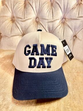 game day hat cream navy cc brand nwt sporty college football vibe